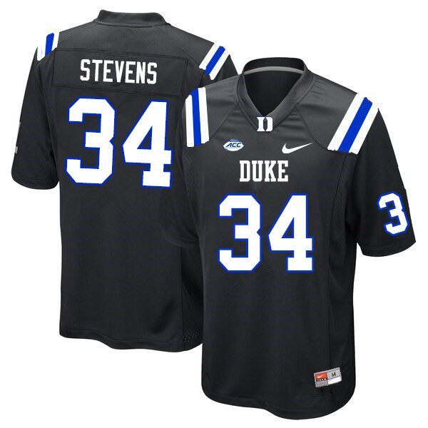 Men #34 Sayyid Stevens Duke Blue Devils College Football Jerseys Sale-Black